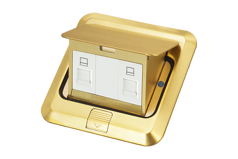 L80-F11二位电脑地面插（带阻尼带底盒）