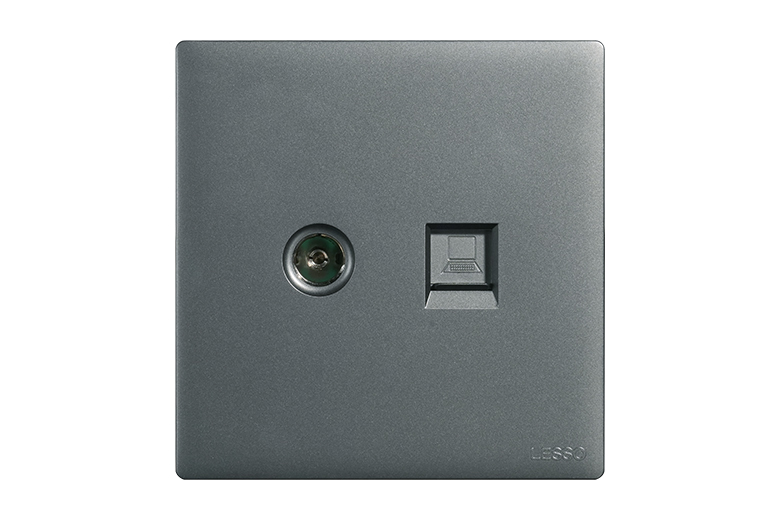 LSDYT01/N-Y电视+电脑插座（六类）-宁静灰