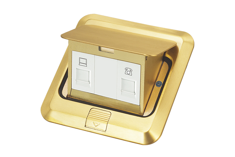 L80-F06电话+电脑地面插（带阻尼带底盒）