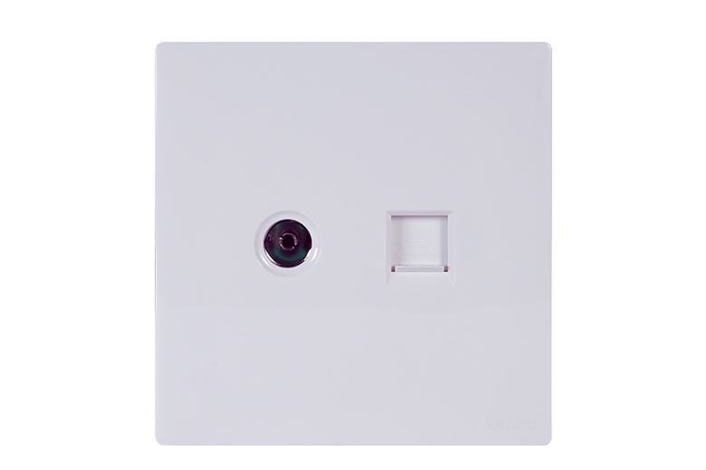 LSDYT01/N电视+电脑插座（六类）-瓷白色